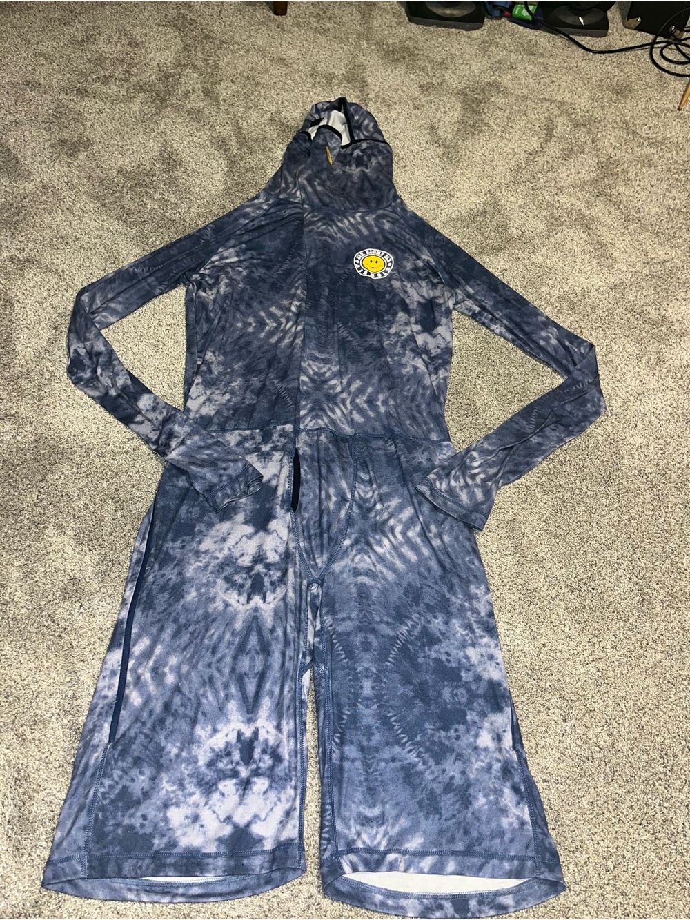 686 Airhole Thermal One Piece Baselayer Large Blue Tie Dye Vguc